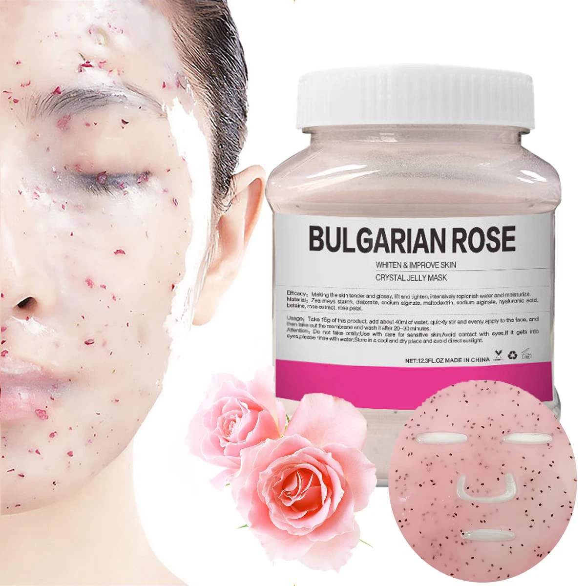 Natural Fruit Herbal DIY 350G Plastic Jar Jelly Powder Mask Beauty Salon Face Care Anti Wrinkle Moisturizer Hydro Jelly Mask