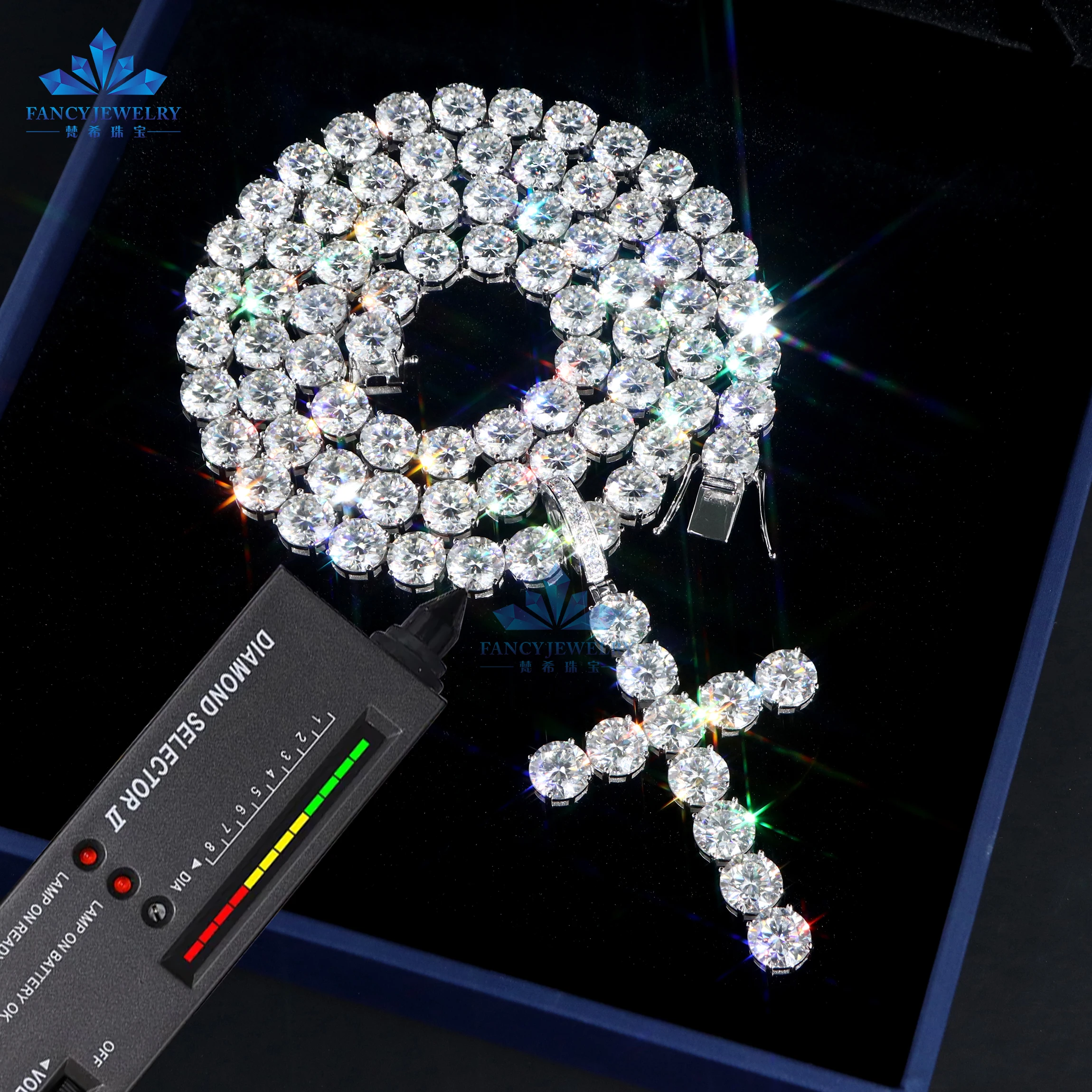 Pass Diamond Tester Fine Jewelry Silver10 MM 925 Iced Out Hip Hop Rapper Jewelry Men VVS Moissanite Diamond Cross Pendant