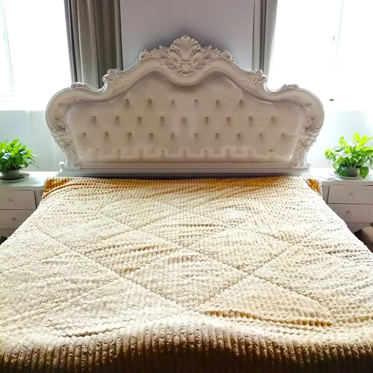 2021 luxury microfiber striped flannel blanket sherpa bedding