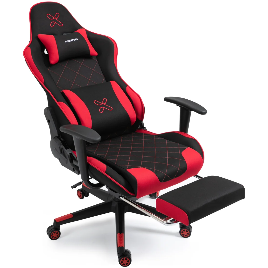 Red and black gaming chair for PC and mobile gaming