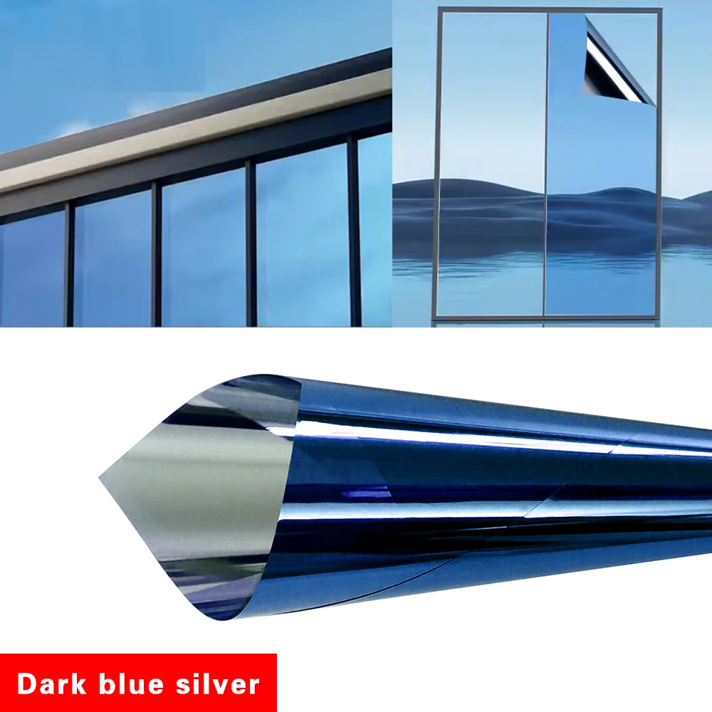 Privacy Protection Sun-control Silver Deep Blue Building-film Uv Window Tint Film for Building windows