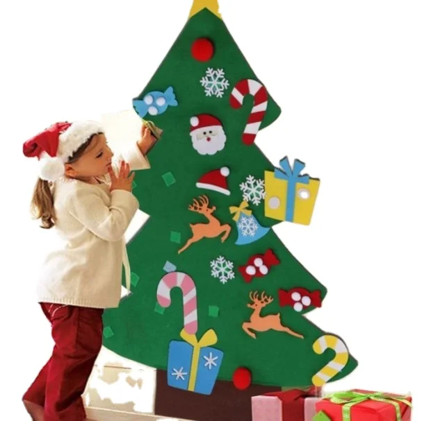 Best selling handmade DIY felt Christmas tree for kids Christmas felt decoration