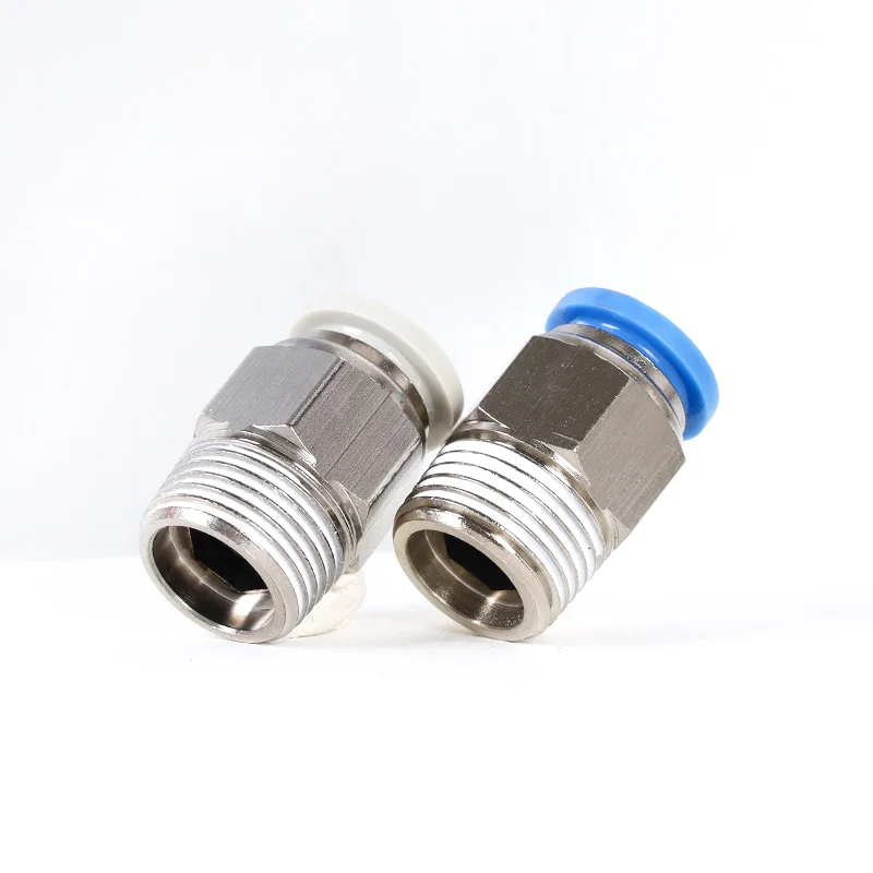 PC Straight Brass Push Fittings Male Thread 8mm BSP 1/4  One Touch Tube pneumatic connector