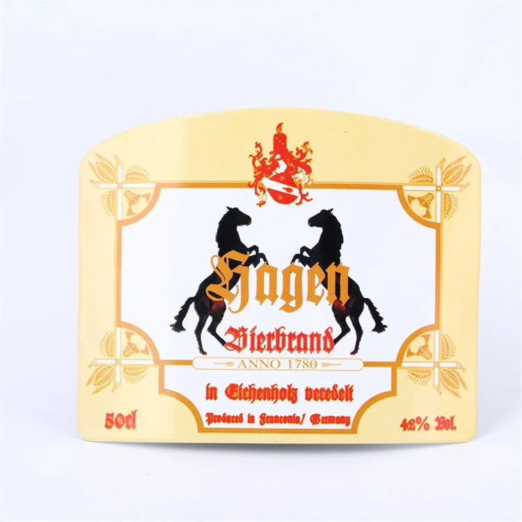 Durable Self Adhesive Metal Wine Label Metal Bottle Label Wine Packaging Label For Liquor Bottle