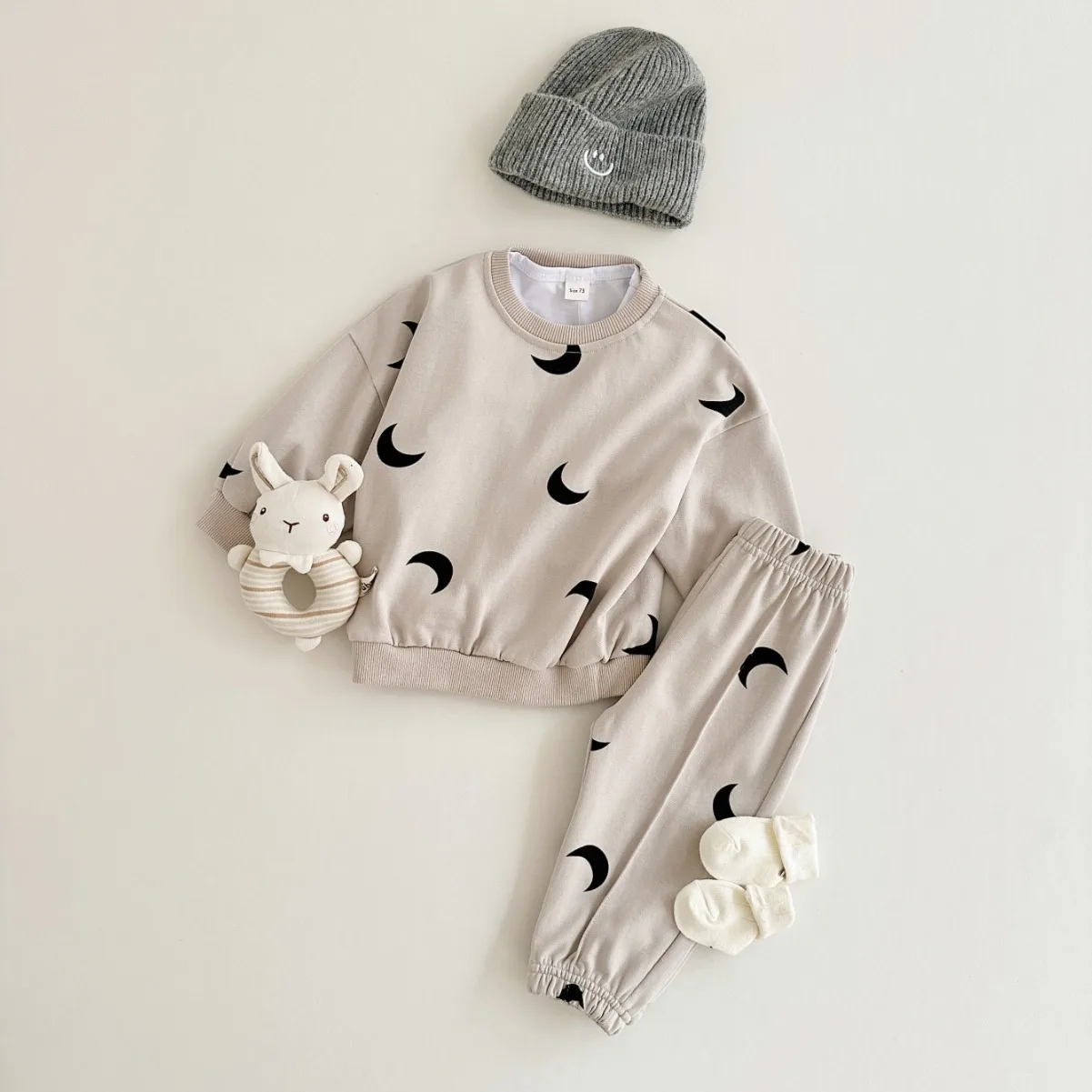 2024 Moon Print Long Sleeve Tops and Pants Children Clothes of Girls