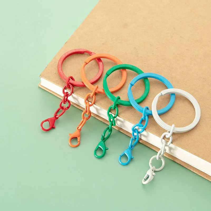 Manufacturer Supplied Colorful Metal Lobster Clasp Creative Keychain Accessories DIY Custom Logo Jewelry Pendant Keyrings