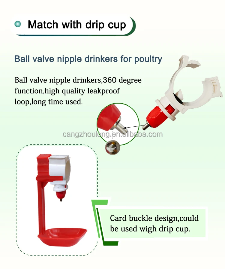 ZB LM 22 Automatic Wholesale Plastic Waterer Quail Duck Goose Farm Drinking System Poultry Broiler Chickens Nipple Drinker