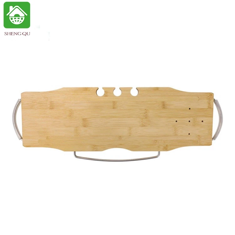 Adjustable Bamboo Bathtub Caddy Tub Tray Wholesale And With Extend Side, Bathtub Caddy Organizer Bath Tray For Tub