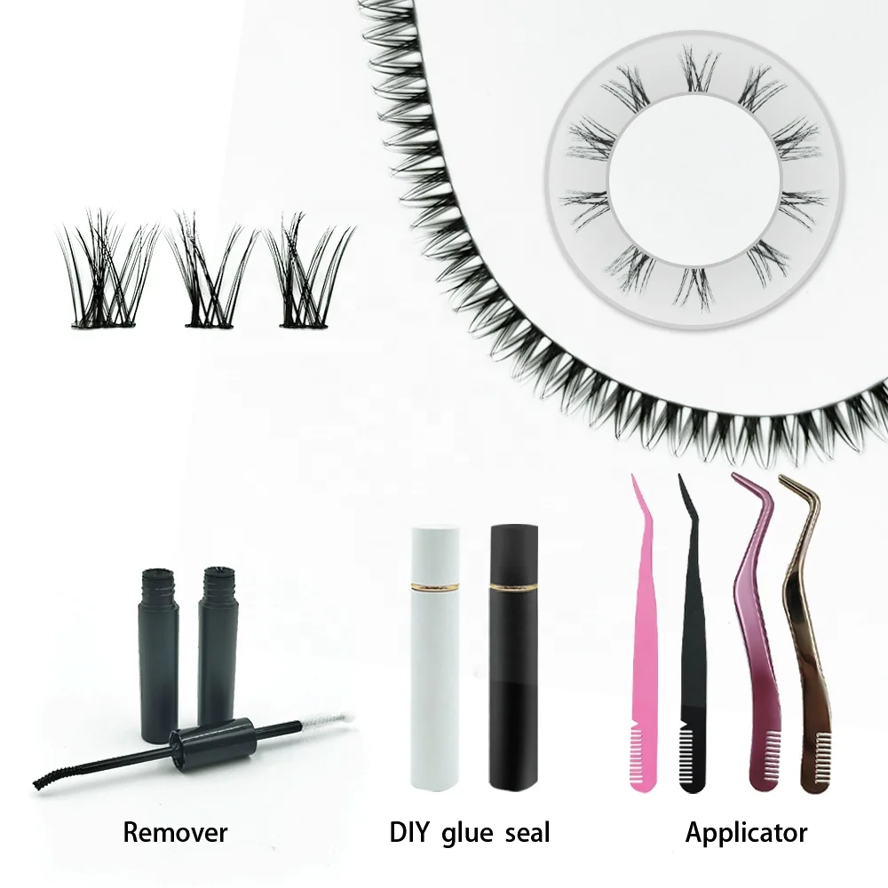 Diy Lash Kit Private Label Eyelash Cluster 3D Effect Segmented Diy Lashes Extension With Diy Lash Glue