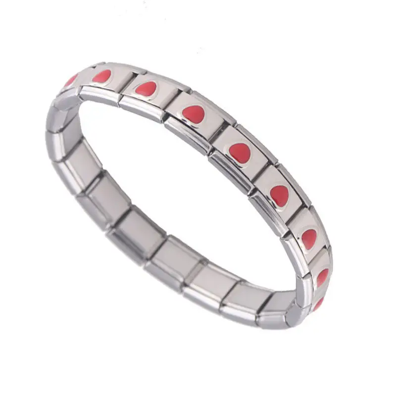 Wholesale 316 Stainless Steel Elastic Italian Charm Modular Bracelet Link for Men Women