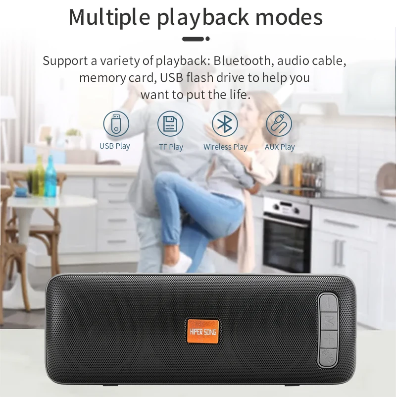 Factory Price Portable Wireless Waterproof Fm Radio 1200Mah Subwoofer Stereo Party Led Light Speaker