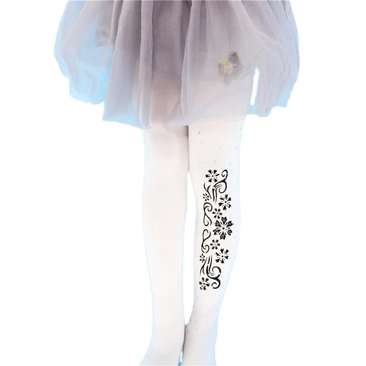 Customized stylish Korean small little girl dance white tights pantyhose fleece stockings