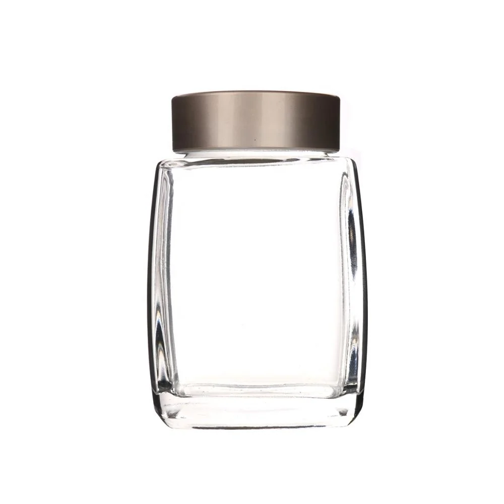 Honey jar with cover can be customized logo honey transparent glass bottle wholesale tomato ketchup manufacturing plant