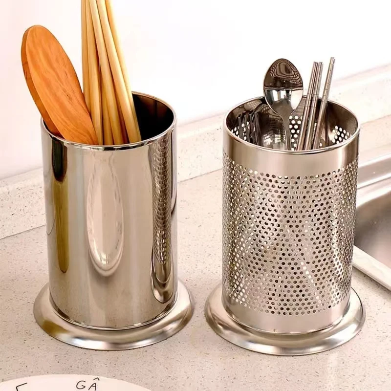 Cutlery Holder Stainless Steel Chopsticks Tube Tableware Holder For Drain Stainless Steel Kitchen Rack Utensil Holder Set
