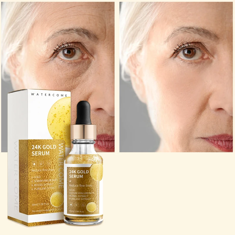 Watercome Peptide Essence 24k Gold Serum Collagen Silk Nicotinamide Wholesale 24k Gold Hyaluronic Acid Face Serum