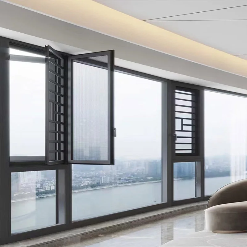 2024 New arrive  Aluminum Alloy Casement Windows with Soundproof Glass and Customize Size