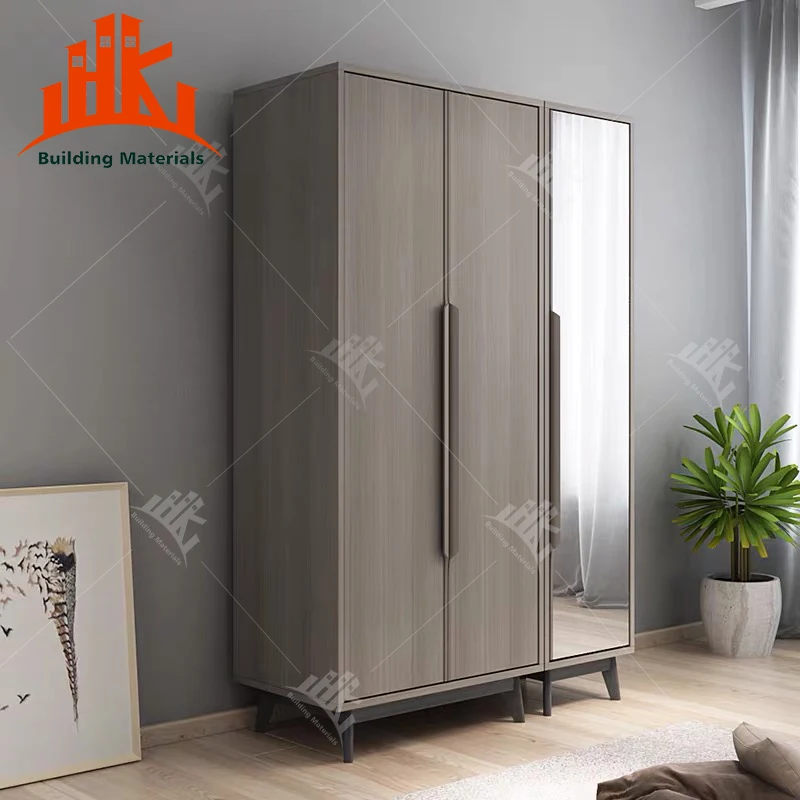 Сделанный на заказ шкаф MDF 3 двери мебель для шкафа деревянные 6 дверей под шкафы гардероба