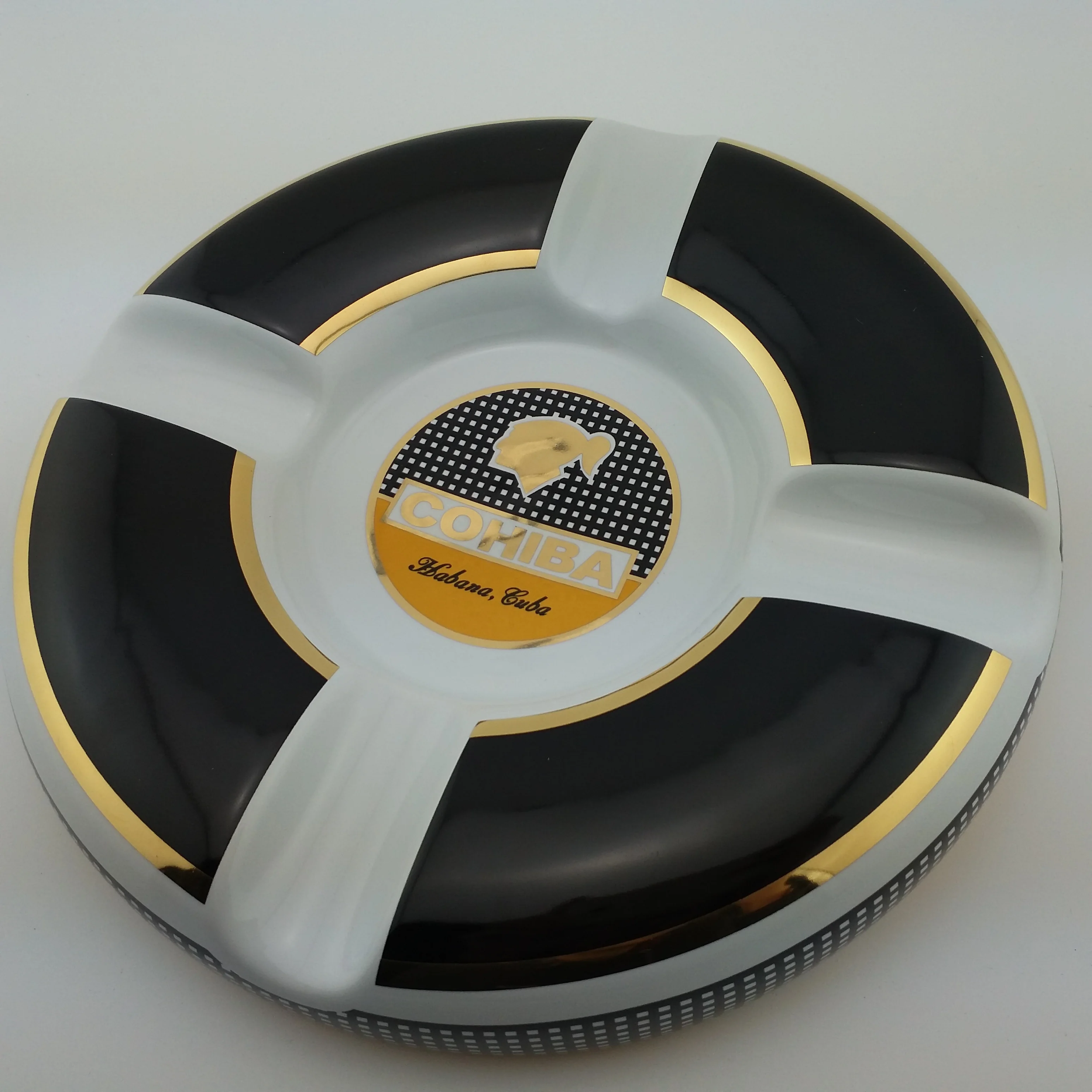 Hot Sale Luxury Desgin COHIBA Large Size Round Table ceramic cigar ashtray