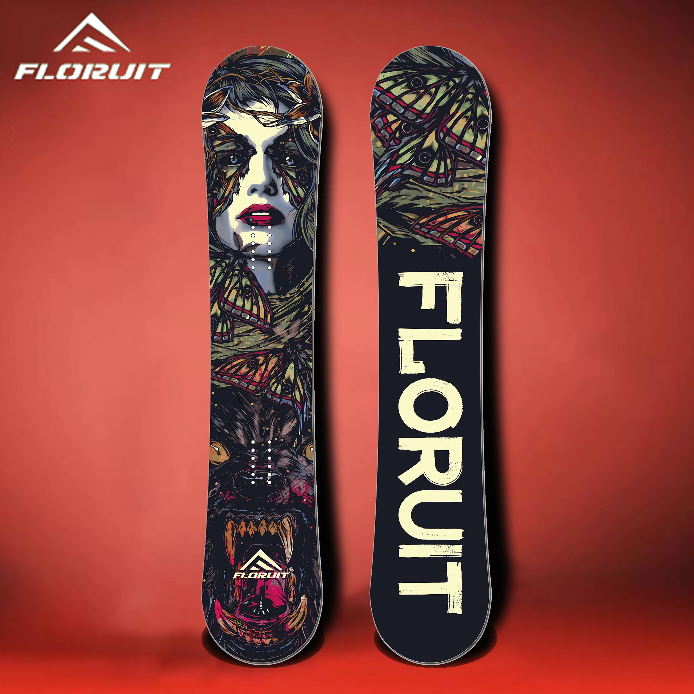 FLORUIT New Design Snowboard Beginner  Powder Freeride   Snowboarding Supplies with binding