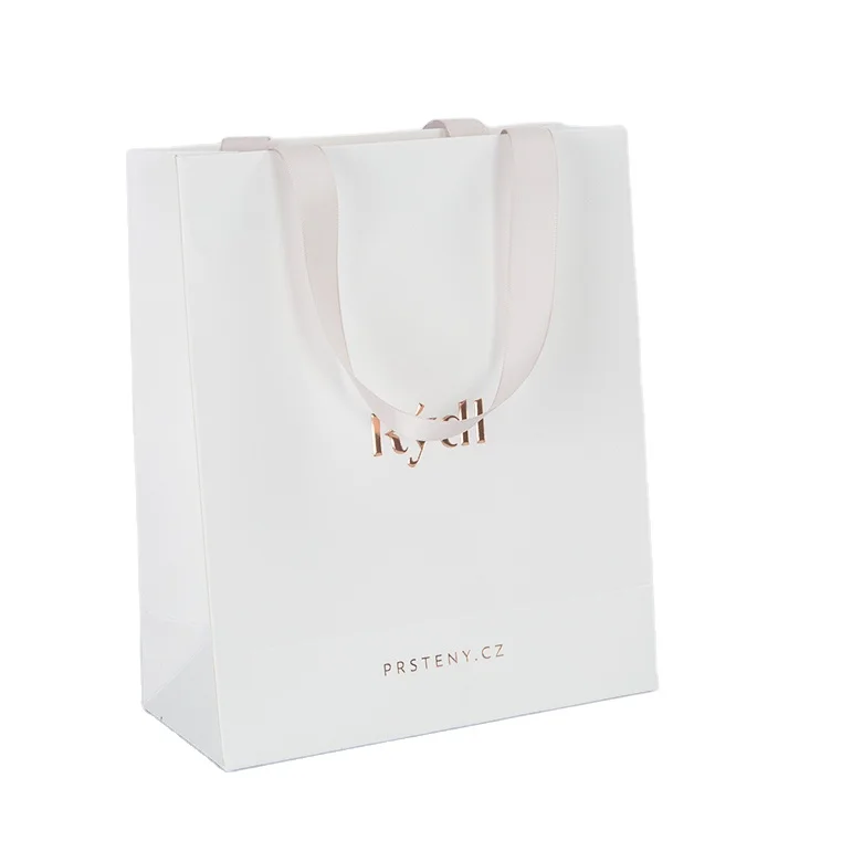 Large kraft paper bag gift custom high-grade best wishes  packaging  bag custom logo printed paper bags