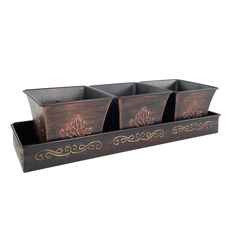 Galvanized Indoor Herb Flower Pots Indoor Pots For Plants Small Flower Plant Indoor Pot