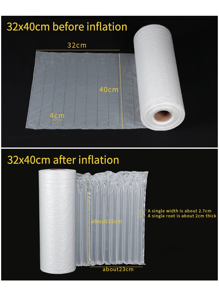 logistics packaging Inflatable Air Column Shape Bubble Film Wrap Roll