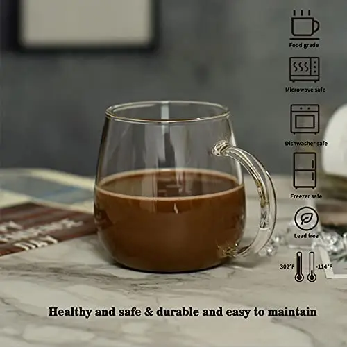 Custom logo high borosilicate heat resistant transparent Clear Glass Mug With the handle