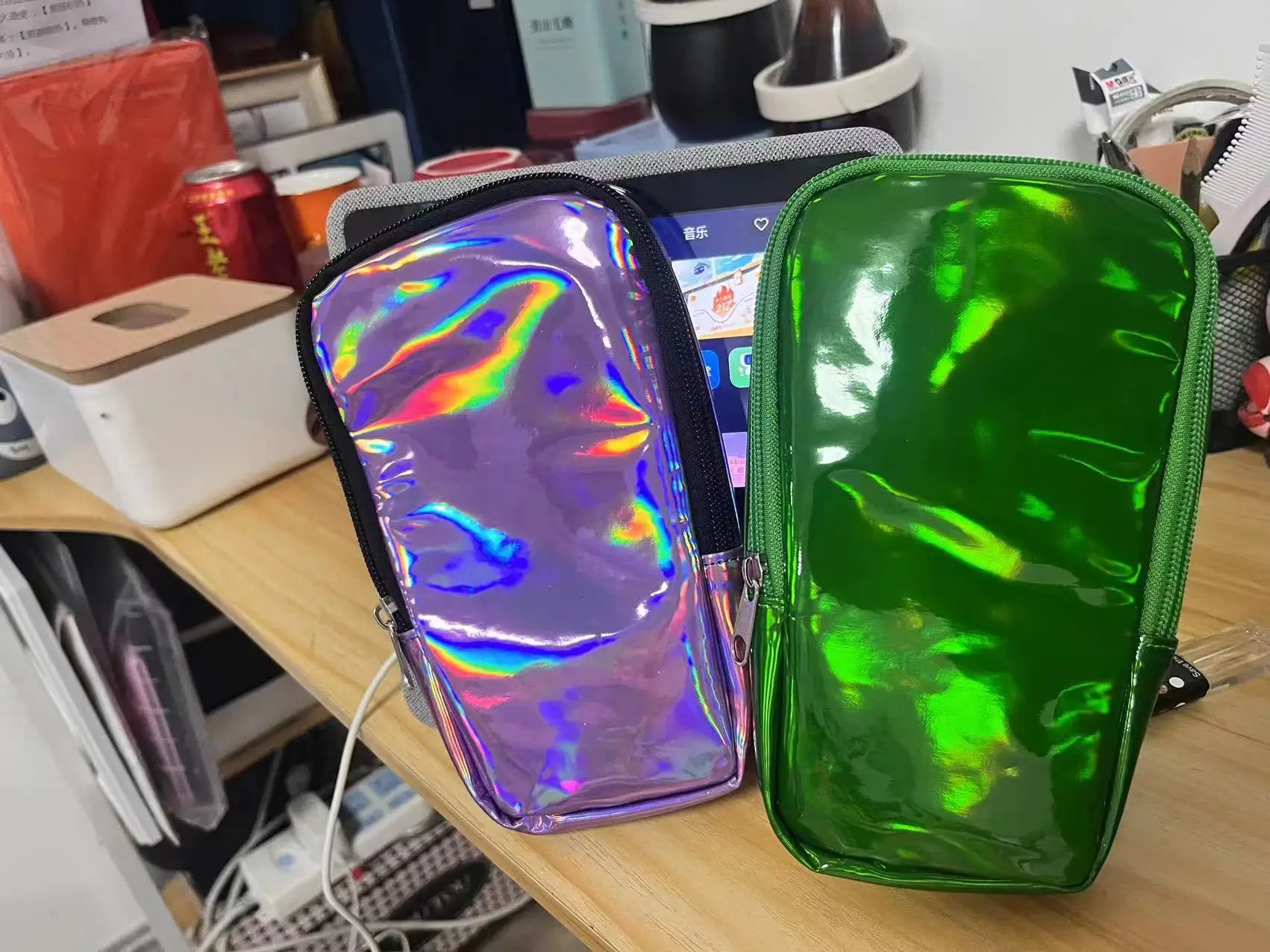 Cheap Price 8 inches PU Holographic Drop Leg Bag Waterproof Women Carnival Thigh Bag