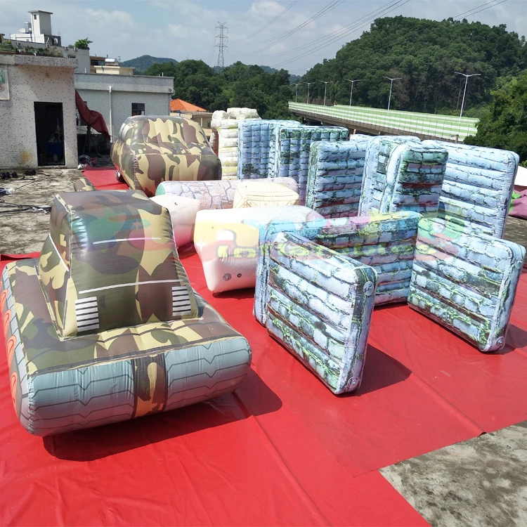 Kids outdoor laser guns competition field packages inflatable paintball bunkers for archery tag