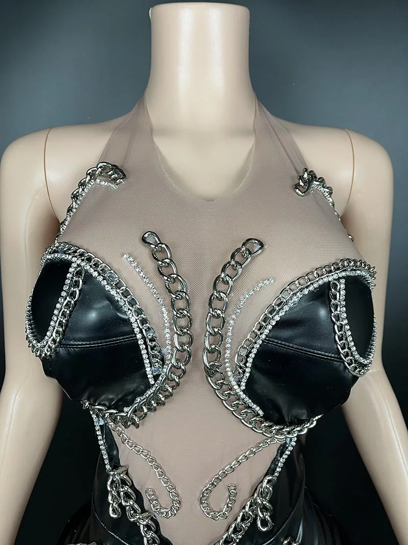 Novance Y3487 Trending Dropshipping Products 2024  Beaded Tassel Chain Club Dress Luxury Girls Fashion Clothes With Rhinestones