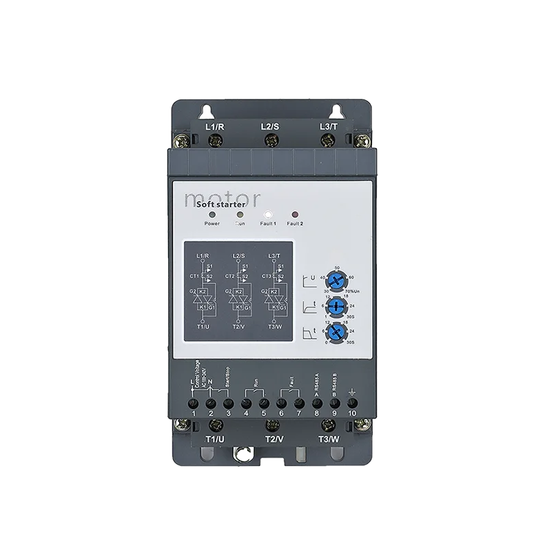 Pump controlling soft starter 220v 0.55kw 3A motor starter with bypass ac contactor 50hz 60hz single phase motor soft start
