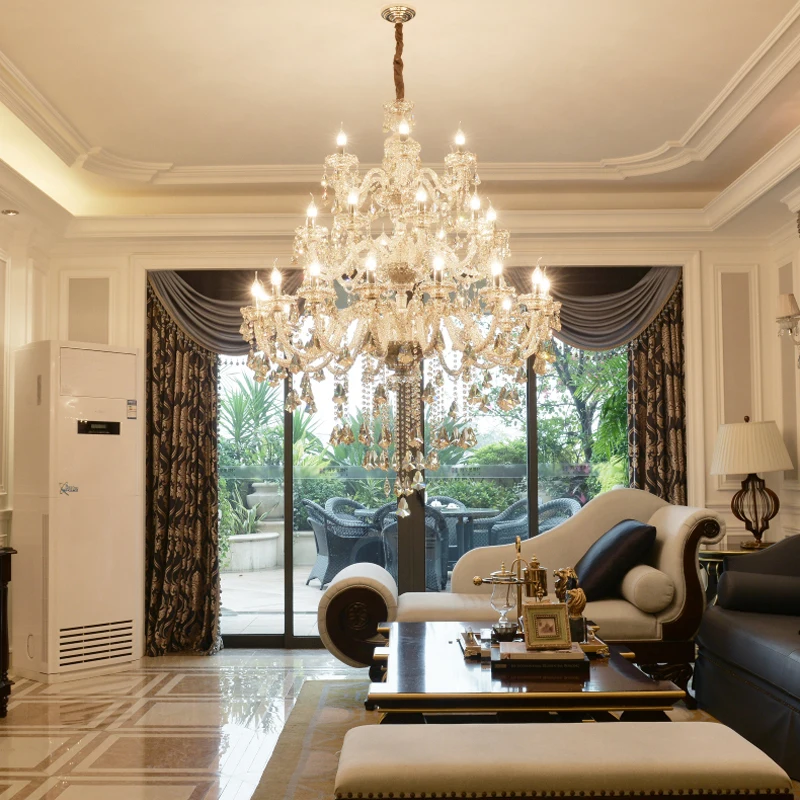 China Wholesale Stairway Clubhouse Custom Project Luxury Crystal Led Chandelier Lamp