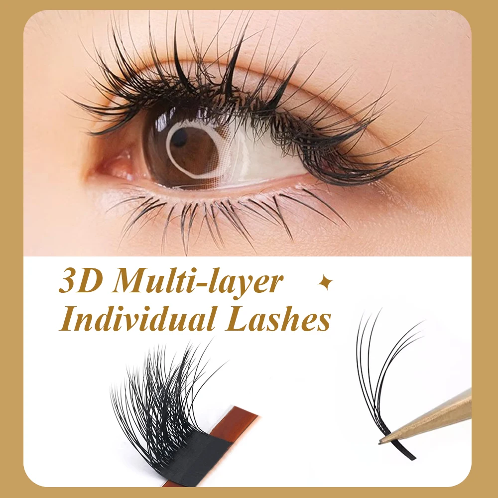 New Arrival 3d 4d 5d Multi-Layered Fluffy Lash Extension Cluster Multi Double Triple Layer Eyelash Extension