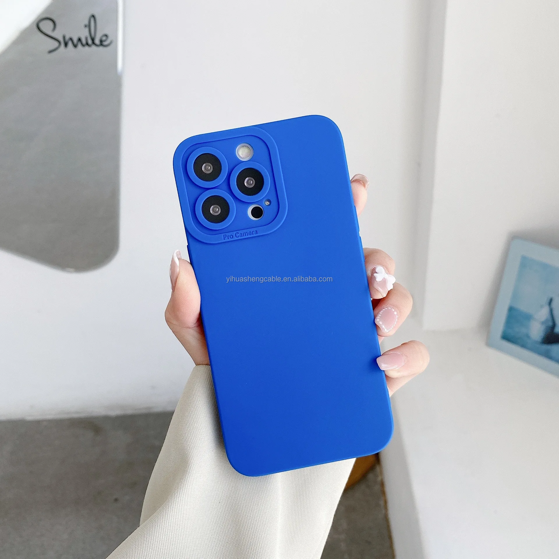 Straight edge angel eye fine hole mobile phone case protective cover frosted silicone TPU solid color soft case