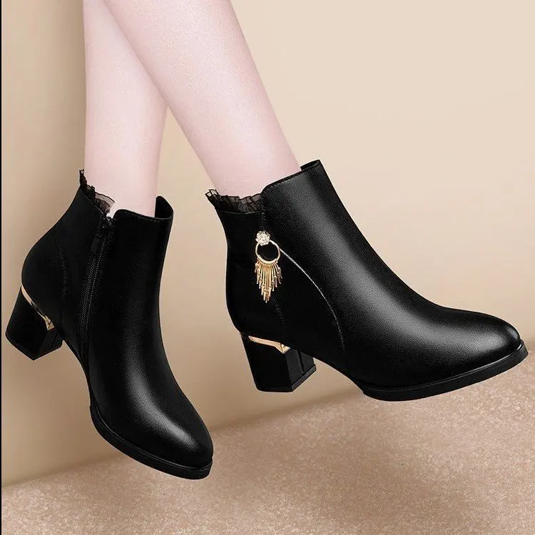 China wholesale ladies fashion women winter ankle heels boots for girls