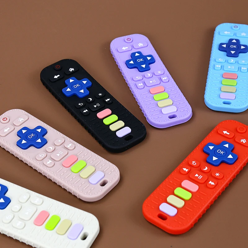 BPA Free CPC Newborn Babies Cellphone Shaped Teething Toys All Style Silicone Remote Control Baby Teethers for Babies