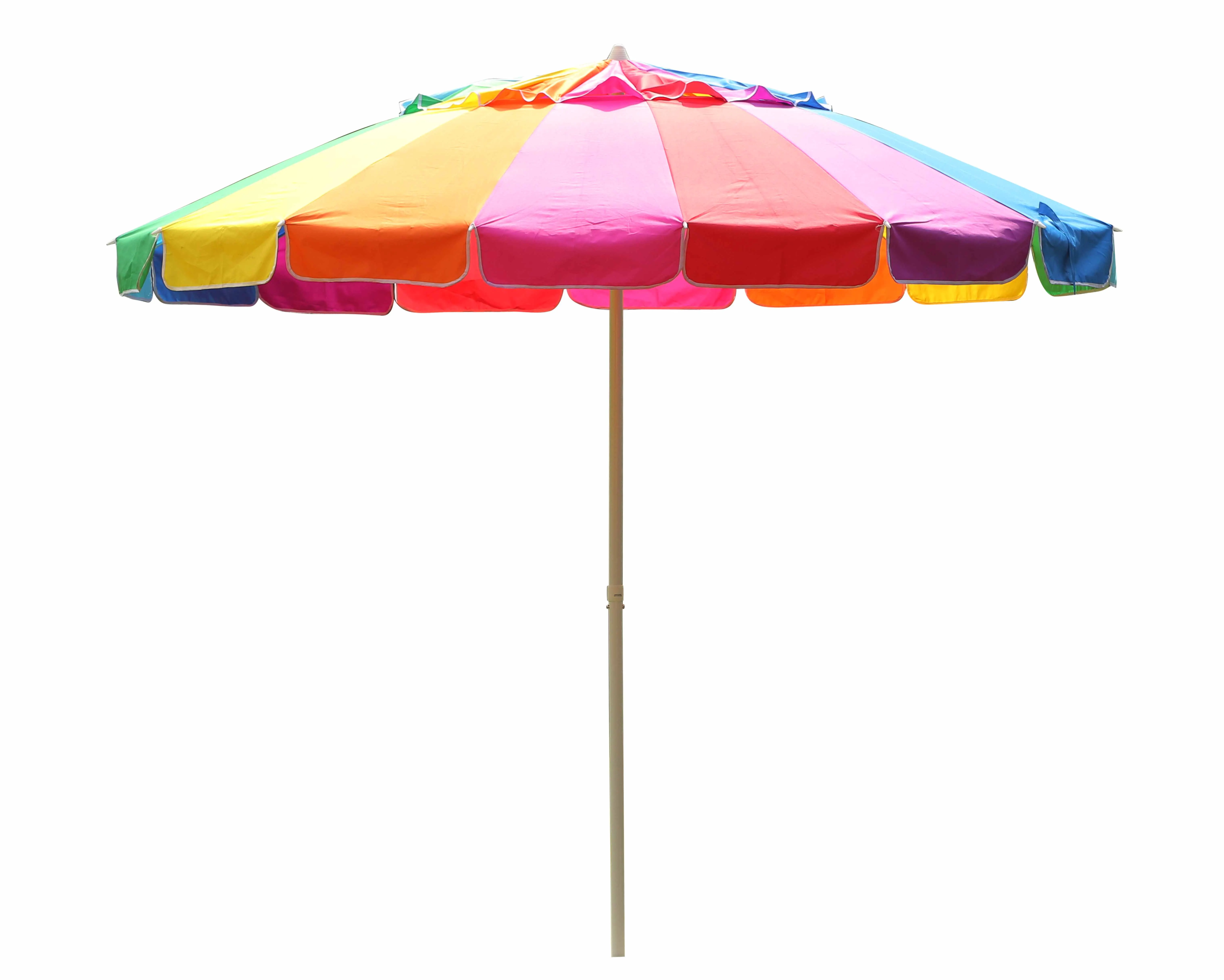 Potable Beach Umbrella Design Beach Umbrella Sun Umbrella Rainbow with Silver Coating for Beach Outdoor Furniture Modern 100