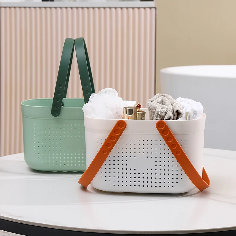 Portable Plastic Bathroom Organizer with Handle Shower Caddy Tote Basket Storage Baskets for Bathrooms