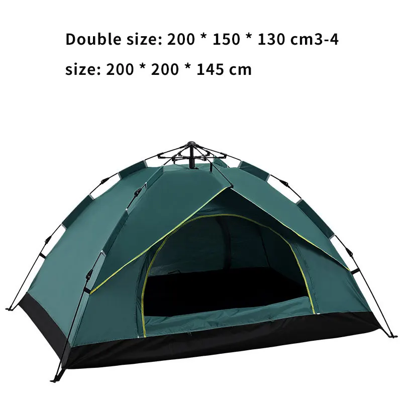 Outdoor 3-4 people beach thickening rainproof 2 people picnic automatic double camping speed open four-sided tent