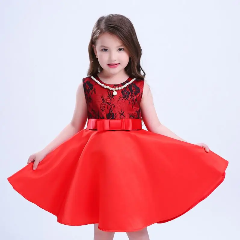 2017 New Hot Sell Kid Plain Cotton Girl Dress Designs For Party