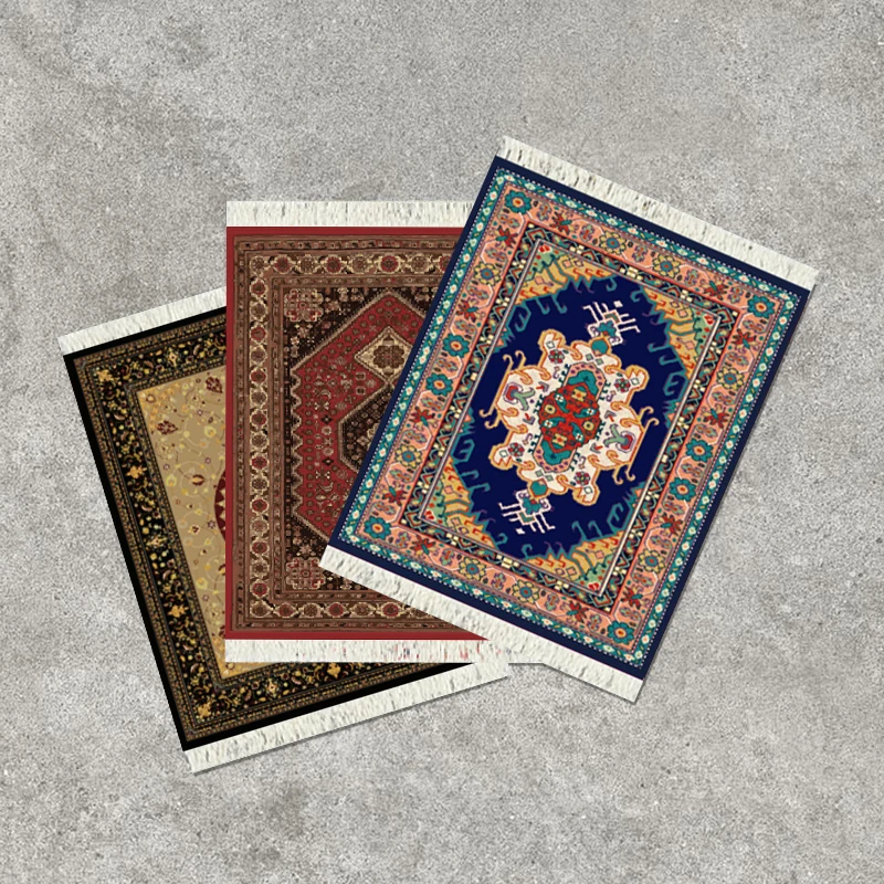 4 Pieces Rug Table Coasters Table Drink Holders Oriental Design Fabric Carpet Drink Mats Oriental Design Fabric Elegant Carpets