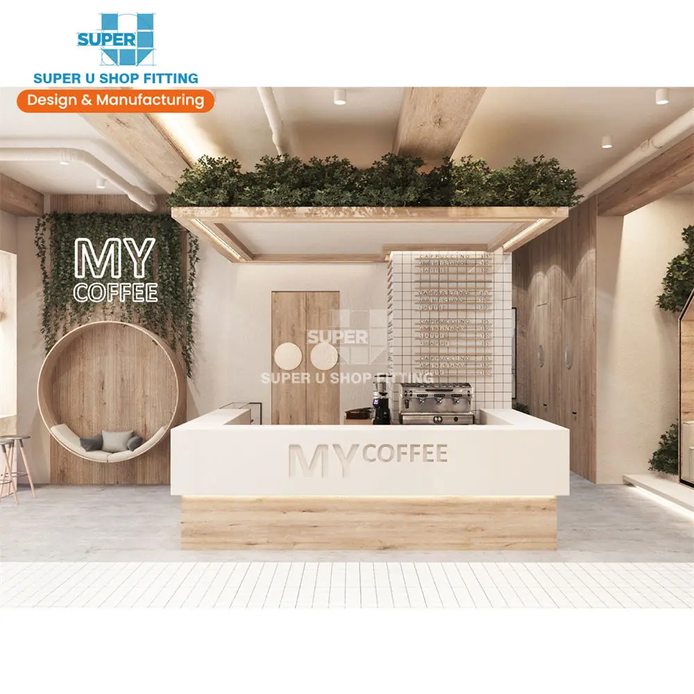 Wood Coffee Shop Decoration Design Modern Coffee Shops Design Businesses Bar Store Display Fixtures Coffee Shop Design Ideas