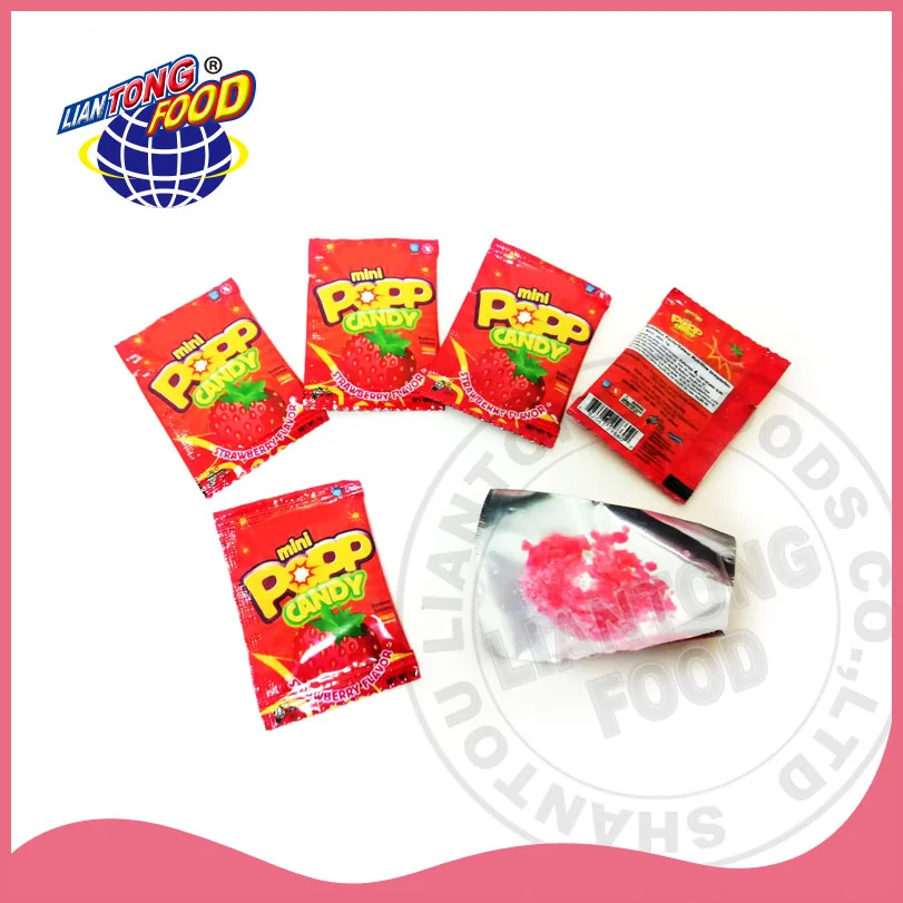 New product Jewish certification 1g bagged popping Candy Bag fruit taste good-quality popping candy