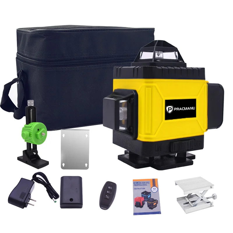 4D green Full set rotating and self-leveling 360 degrees horizontal and vertical 16 lines laser level