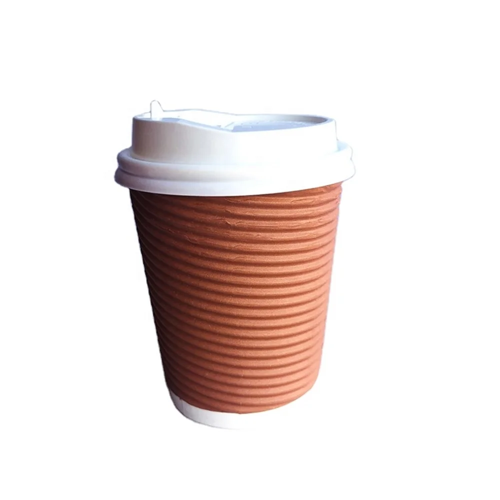 Black coffee cup Disposable coffee cups double wall paper coffee cups with lids
