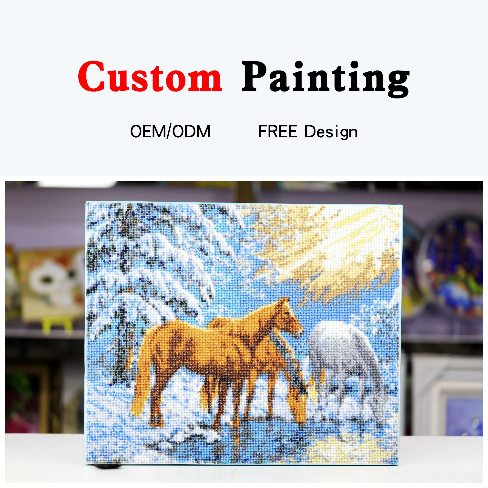 OEM ODM Manufactory DIY 5D Diamond Painting Custom Design Diamond Photo Low MOQ Customized Abstract Drop Shipping