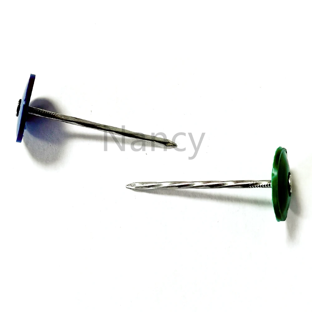 2000 Pcs Round Plastic Cap Nail 1.5 Inch Roofing Nails Galvanized Tar Paper Nails for House Wrap Fastening