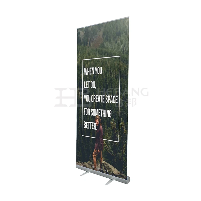 Easy Set Up Standard Roll Up E Aluminum Alloy Retractable Exhibition Advertising Display Portable Roll Up Banner Stand