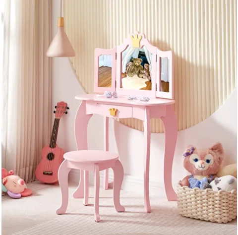 Toffy & Friends children table chairs kids dressing table stool set kids furniture