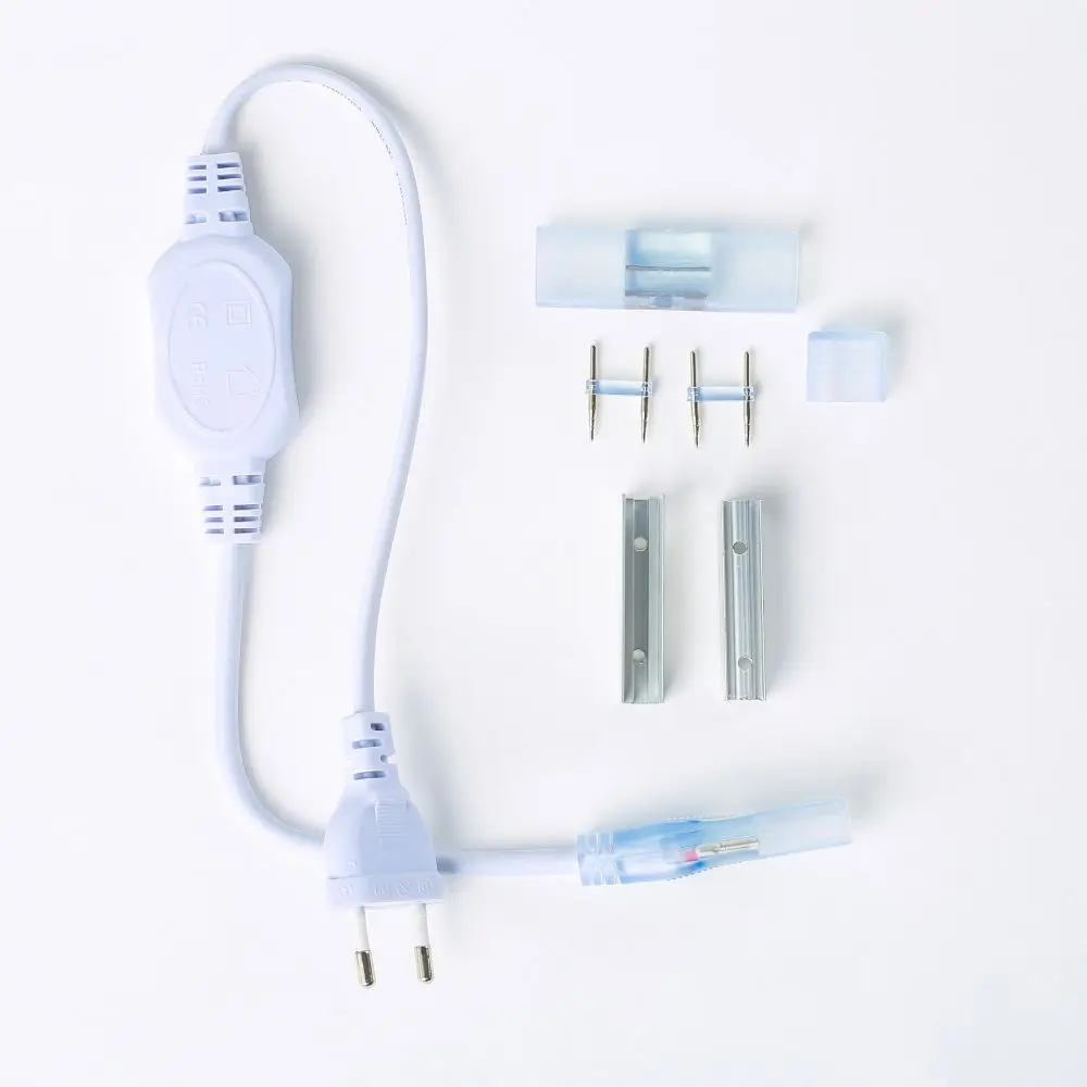 high voltage 110v 220v 5050 flexible led strip light power plug, clip, end cap accessories